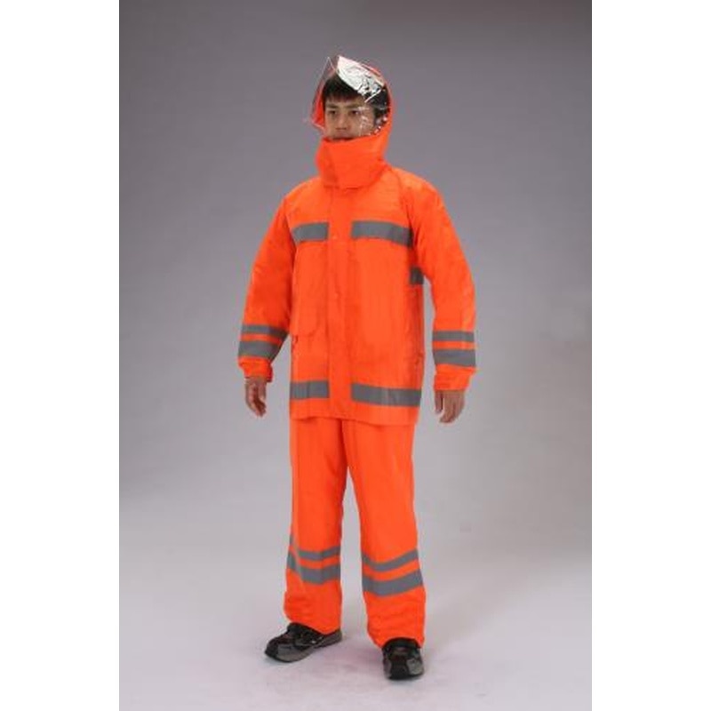 エスコ EA996XE-46[M]レインウェアー(反射テープ付・オレンジ) 1個（ご注文単位1個）【直送品】