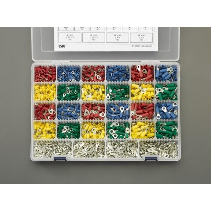 エスコ EA538LG-16 裸・絶縁圧着端子セット 1個（ご注文単位1個）【直送品】