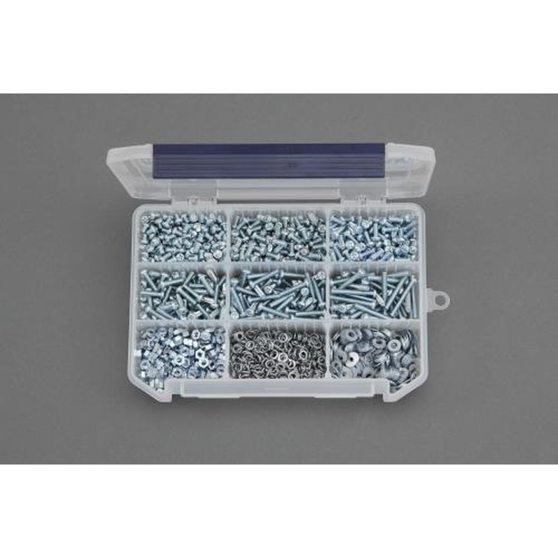 エスコ EA949AF-26 M4鍋頭小ねじ・ナット・ワッシャーセット(ユニクロメッキ) 1個（ご注文単位1個）【直送品】