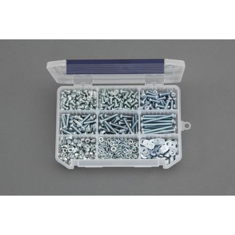 エスコ EA949AF-27 M5鍋頭小ねじ・ナット・ワッシャーセット(ユニクロメッキ) 1個(ご注文単位1個)【直送品】