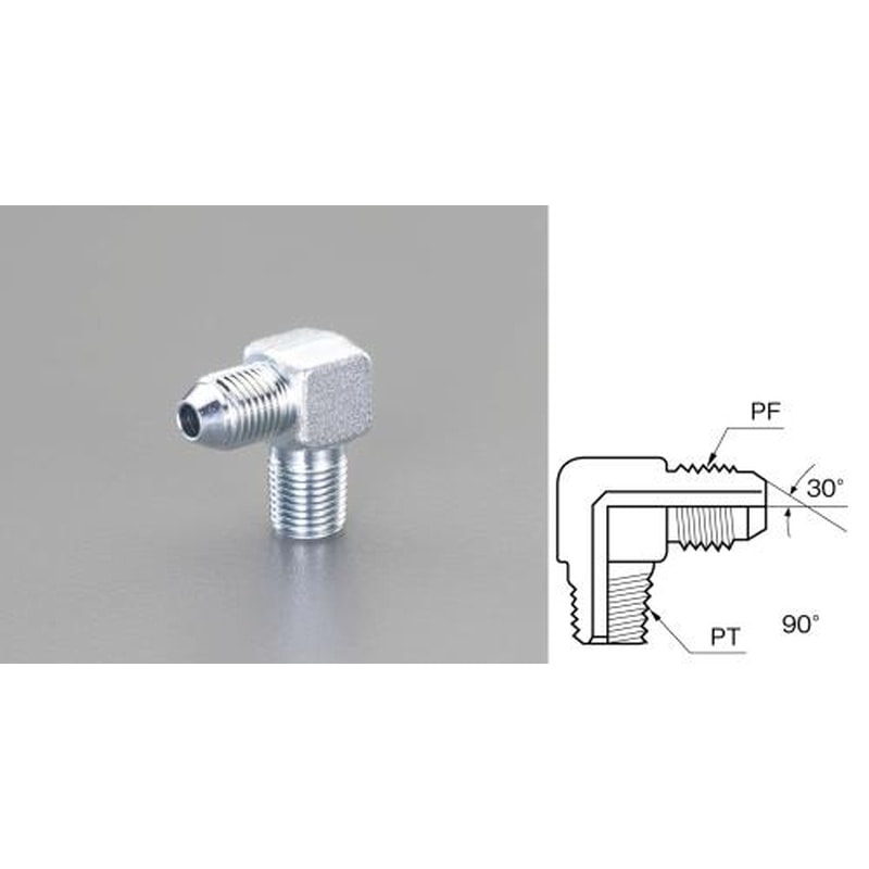 エスコ EA425GC-2 G1/4”xR1/4”/90゜ニップル(油圧用) 1個（ご注文単位1個）【直送品】