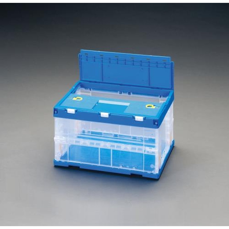 エスコ EA506AA-36 410x294x227mm/21L折畳コンテナ(透明) 1個（ご注文単位1個）【直送品】