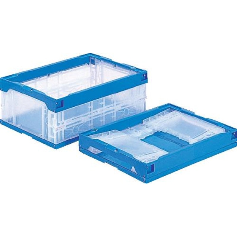 エスコ EA506AA-37 530x366x205mm/31.7L折畳コンテナ(透明) 1個(ご注文単位1個)【直送品】