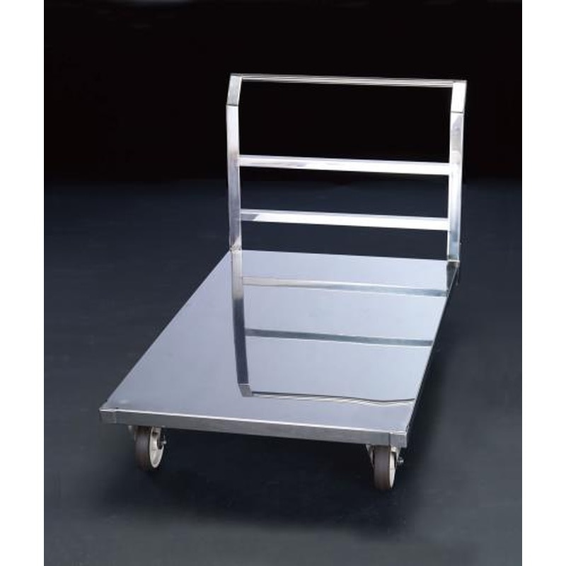 エスコ EA520BS-12 1200x750mm/500kg運搬車(ブレーキ付/ステンレス製) 1個(ご注文単位1個)【直送品】