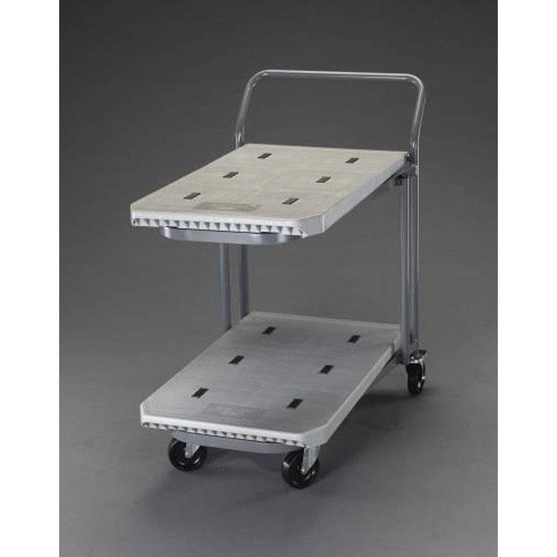 エスコ EA520P-12 810x480mm/200kg運搬車(二段式/プラスチック製) 1個(ご注文単位1個)【直送品】