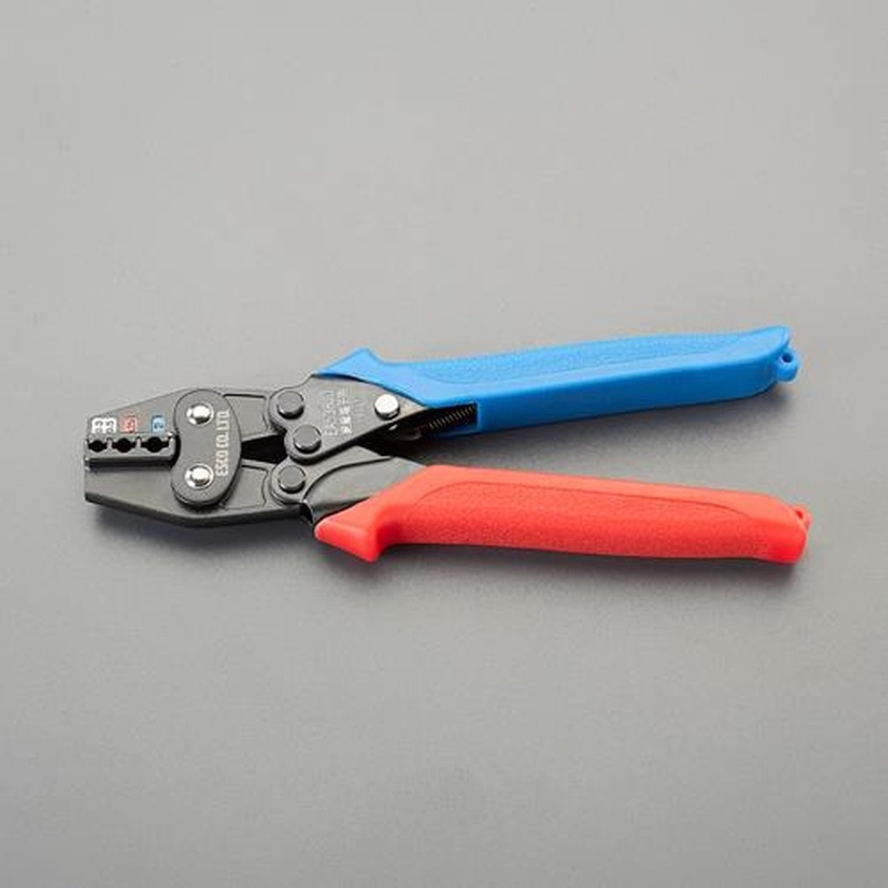 エスコ EA538JD 0.3-2.0m㎡圧着ペンチ(絶縁端子・スリーブ用) 1個（ご注文単位1個）【直送品】