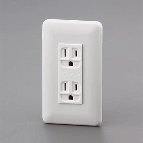 エスコ EA940CF-205 125V/15A 埋込ダブルコンセント(接地付) 1個 （ご注文単位1個）【直送品】