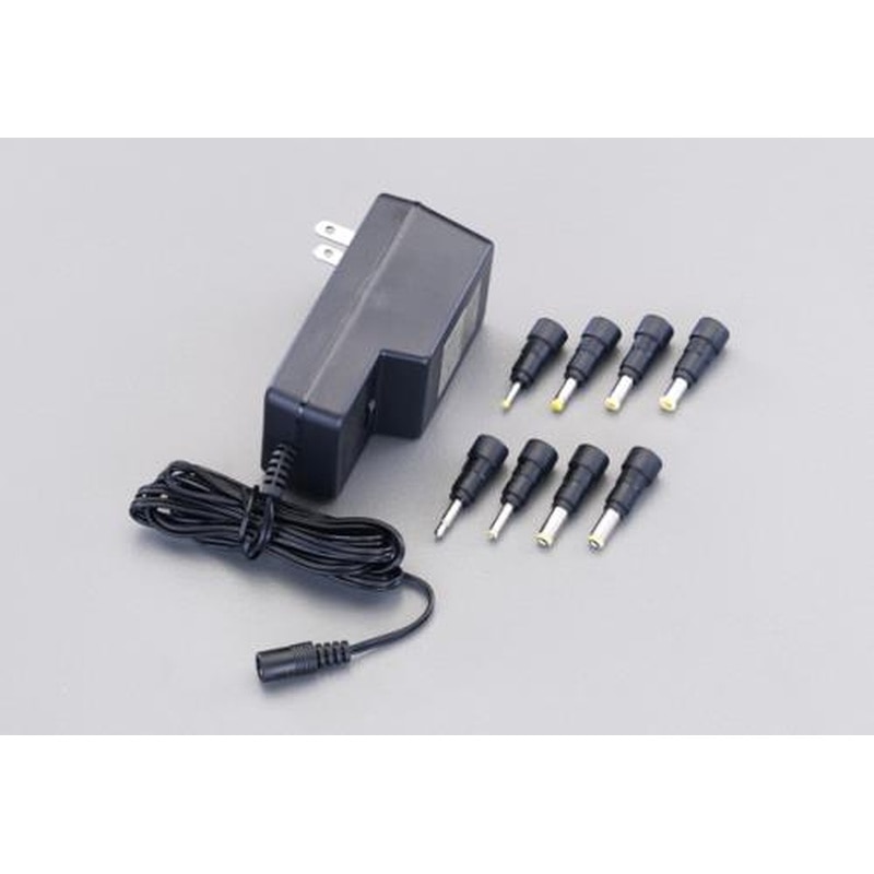 エスコ EA812JP-1 AC100V50/60HzACアダプター［プラグ8個付] 1個（ご注文単位1個）【直送品】