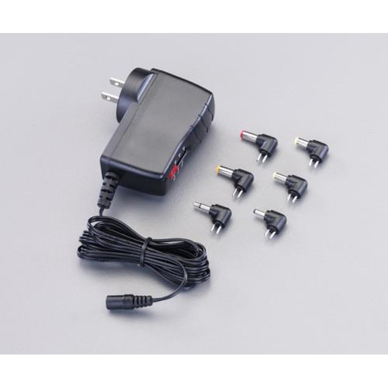 エスコ EA812JP-2 AC100-250V50/60HzACアダプター［プラグ6個付] 1個（ご注文単位1個）【直送品】