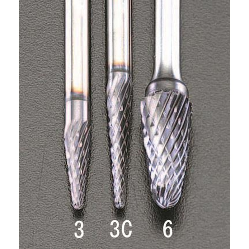 エスコ EA819PH-3 3x8.0mm/3mm軸［Coated]超硬バー 1個（ご注文単位1個）【直送品】