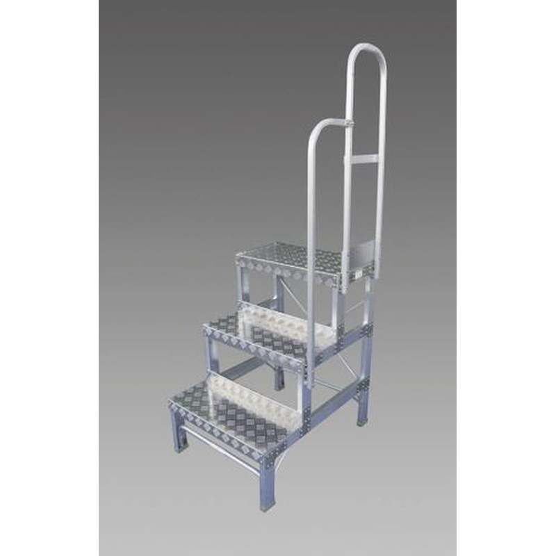 エスコ EA903XF-90 600x340mm/0.9m/3段作業台(右手すり付) 1個（ご注文単位1個）【直送品】