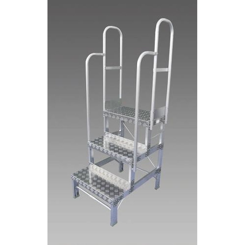 エスコ EA903XG-90 600x340mm/0.9m/3段作業台(両手すり付) 1個（ご注文単位1個）【直送品】