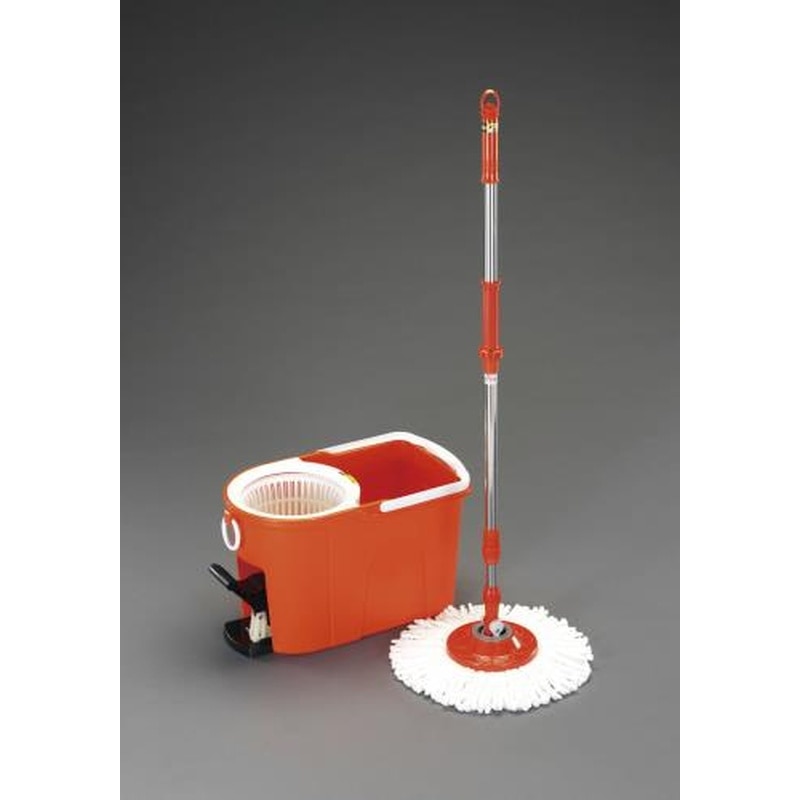 エスコ EA928AB-130 マイクロファイバーモップ(洗浄バケツ付) 1個(ご注文単位1個)【直送品】