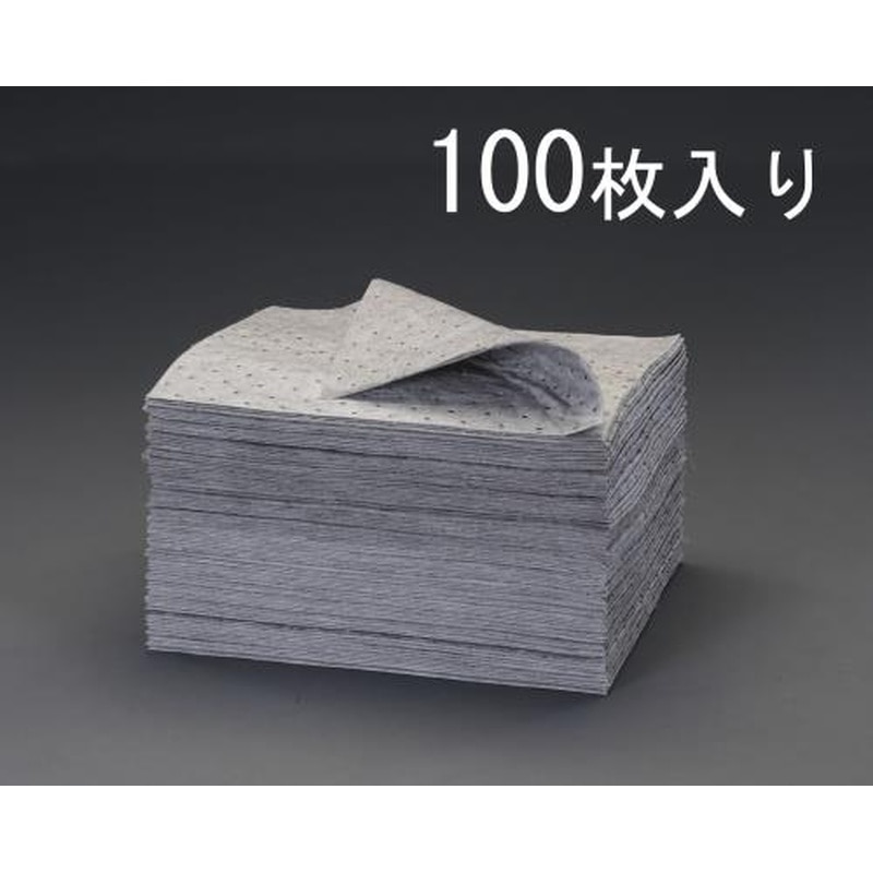 エスコ EA929DC-100 380x480x2mm吸収パッド(油・液体用/100枚) 1個(ご注文単位1個)【直送品】