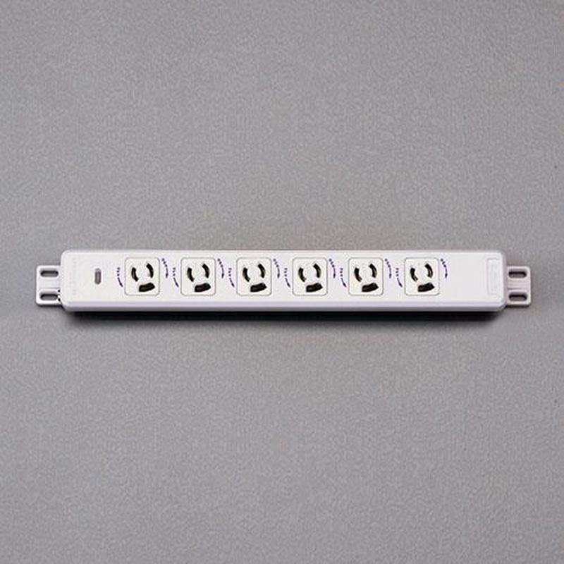 エスコ EA940CK-106 125V/15A機器用抜け止め接地コンセント(6個口) 1個(ご注文単位1個)【直送品】