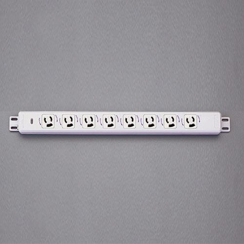 エスコ EA940CK-108 125V/15A機器用抜け止め接地コンセント(8個口) 1個(ご注文単位1個)【直送品】