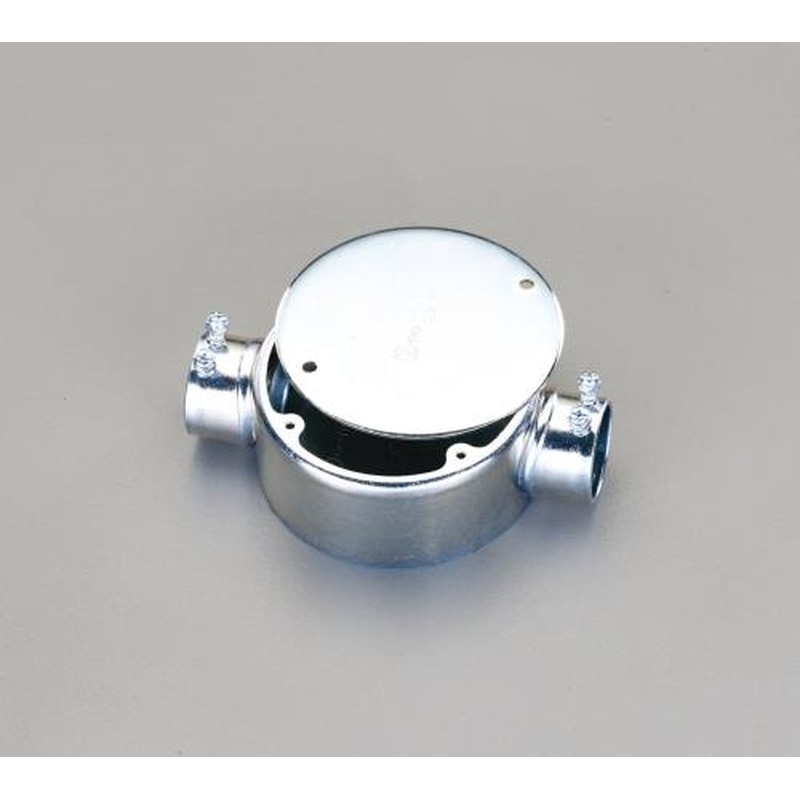 エスコ EA940CS-25 E25露出ボックス(直線2方出/丸型) 1個(ご注文単位1個)【直送品】