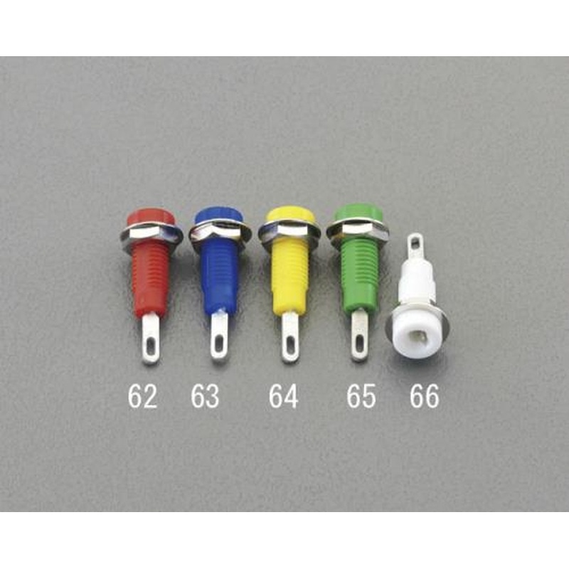 エスコ EA940DP-65[φ6.1x5mm穴/5A]チップジャック(緑) 1個（ご注文単位1個）【直送品】