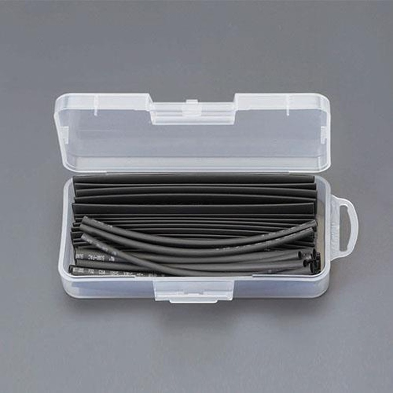 エスコ EA944BF-25 熱収縮チューブセット(黒/25ピース) 1個（ご注文単位1個）【直送品】