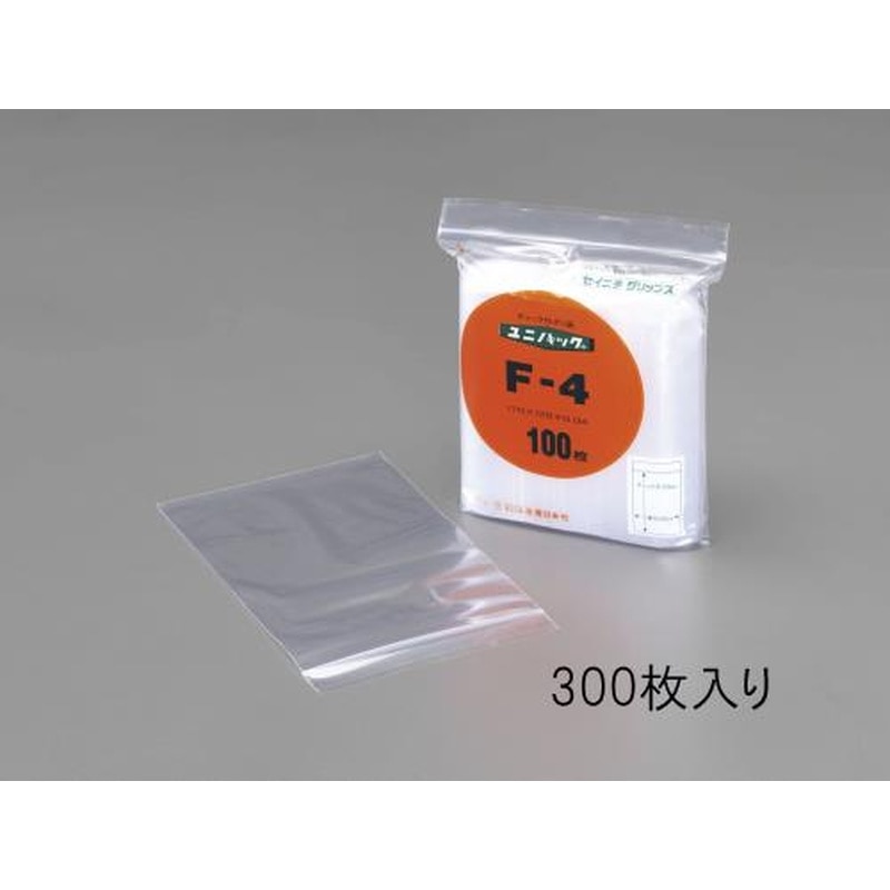 エスコ EA944C-55 55x40mmポリ袋(チャック付/300枚) 1個(ご注文単位1個)【直送品】