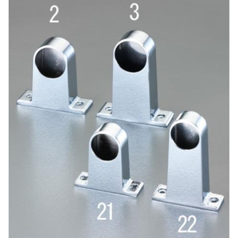 エスコ EA951ES-21 25mm/57mmブラケット(先端用/クロームメッキ) 1個(ご注文単位1個)【直送品】