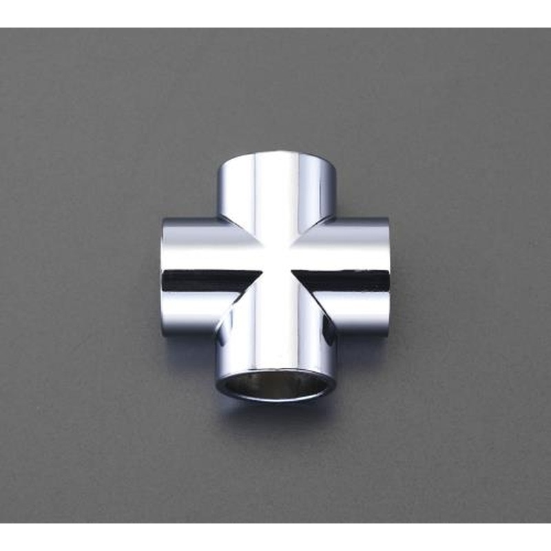 エスコ EA951EV-23 32mmパイプジョイントクロス(クロームメッキ) 1個(ご注文単位1個)【直送品】