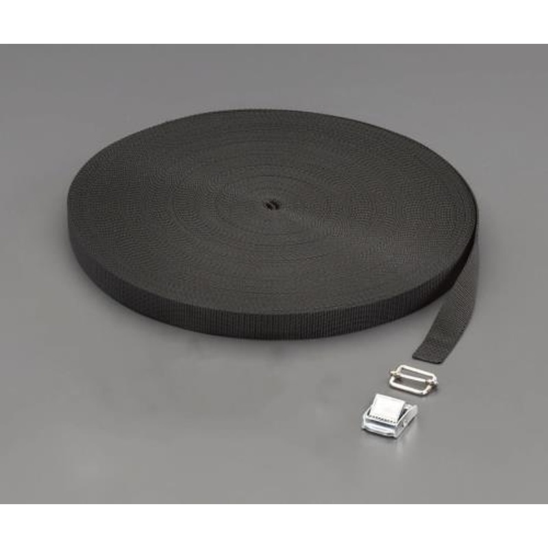 エスコ EA628PT-620 20x1.2mm/50m平織バンド・バックルセット(黒) 1個（ご注文単位1個）【直送品】