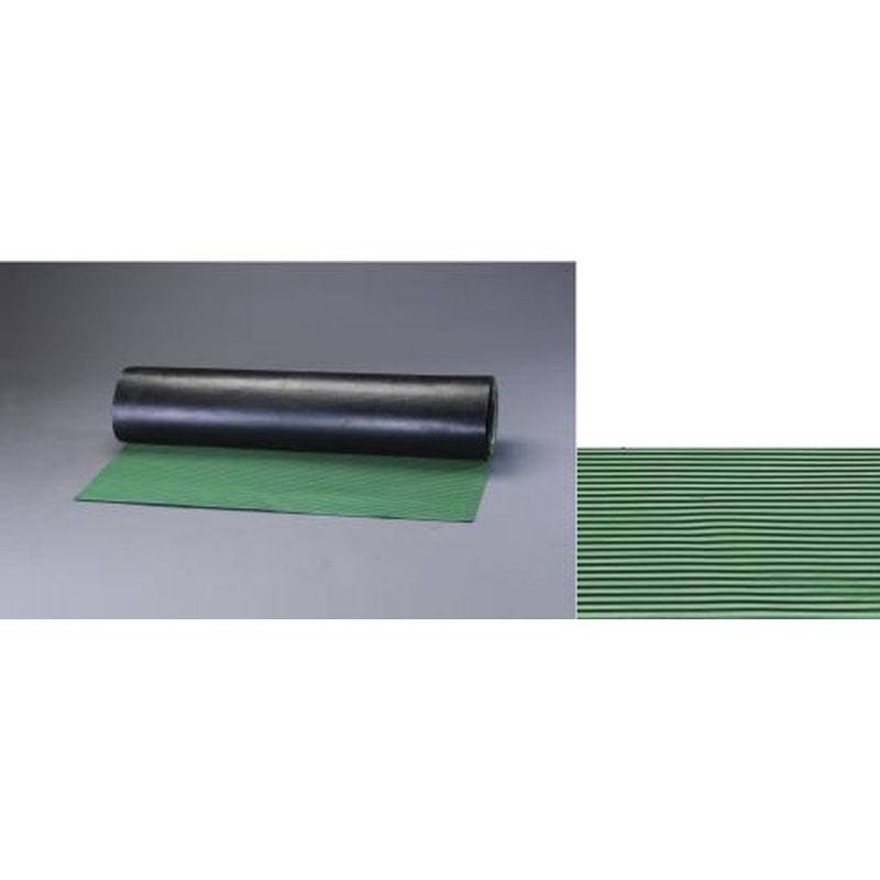 エスコ EA997RA-11 1.0x10m/3.0mmゴムマット(横筋・緑) 1個（ご注文単位1個）【直送品】