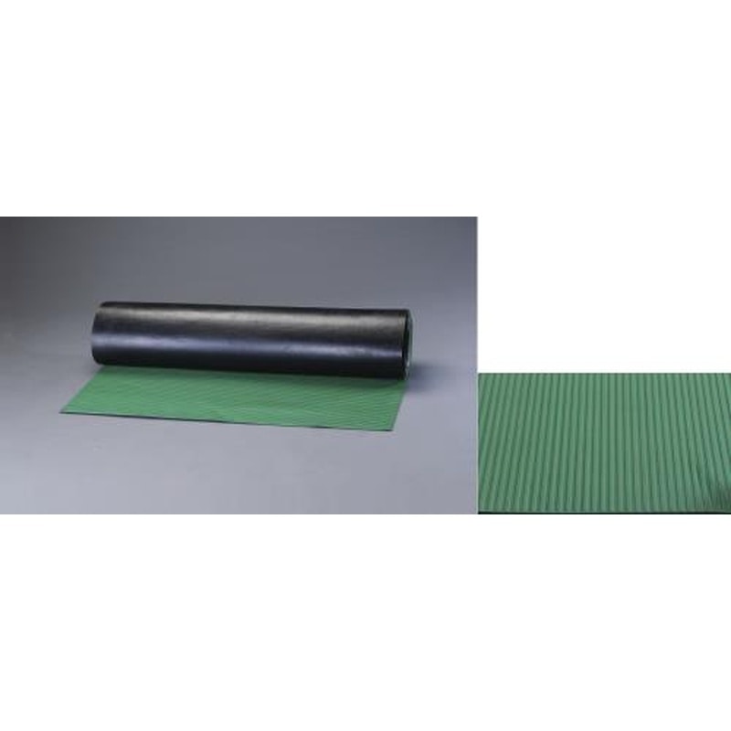 エスコ EA997RA-12 1.0x10m/3.0mmゴムマット(縦筋・緑) 1個（ご注文単位1個）【直送品】