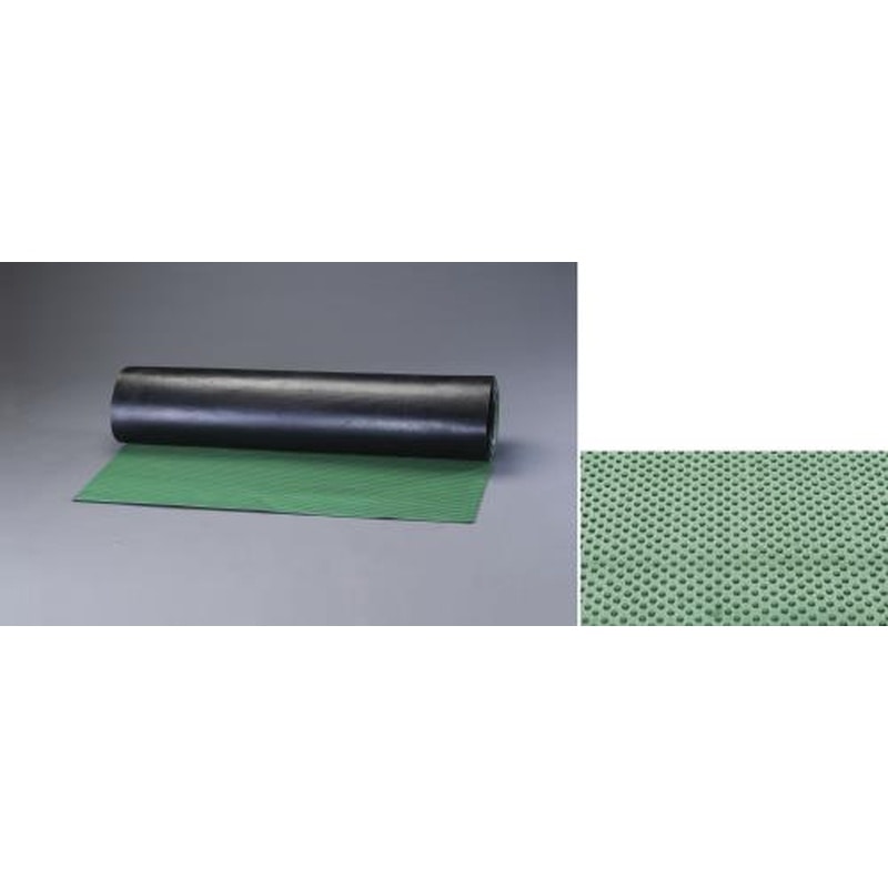 エスコ EA997RA-13 1.0x10m/3.0mmゴムマット(ドット筋・緑) 1個（ご注文単位1個）【直送品】