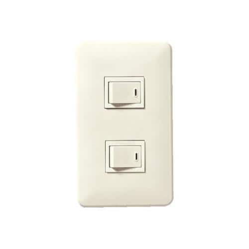 エスコ EA940CF-216 300V/15A 埋込ダブルスイッチ(片切) 1個 （ご注文単位1個）【直送品】