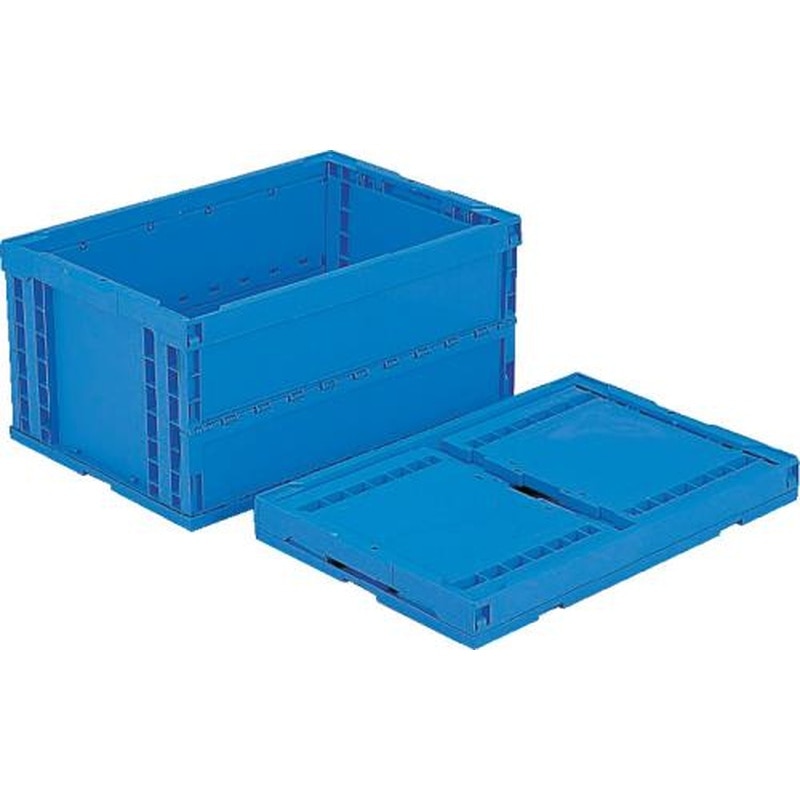 エスコ EA506AA-18 649x439x327mm/76.5L折畳コンテナ(青) 1個(ご注文単位1個)【直送品】
