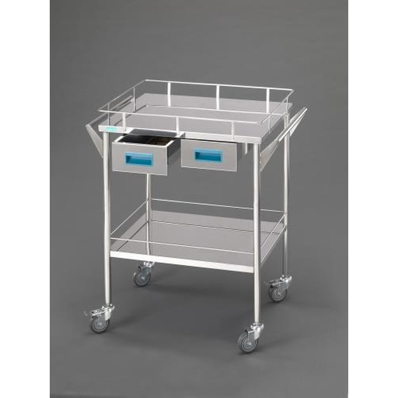 エスコ EA956MV-33 750x450x835mm/2段ワゴン(ステンレス製/コボレ止付 1個(ご注文単位1個)【直送品】
