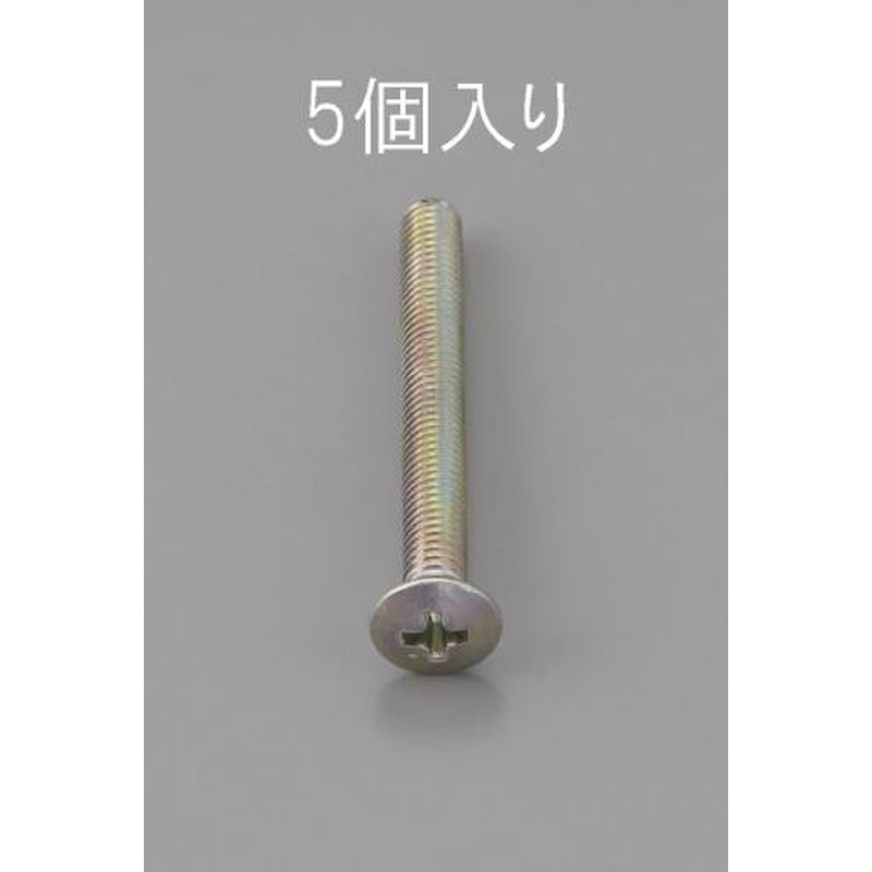 エスコ EA949NC-640 M6x40mm丸皿頭小ねじ(三価クロメート/5本) 1個(ご注文単位1個)【直送品】
