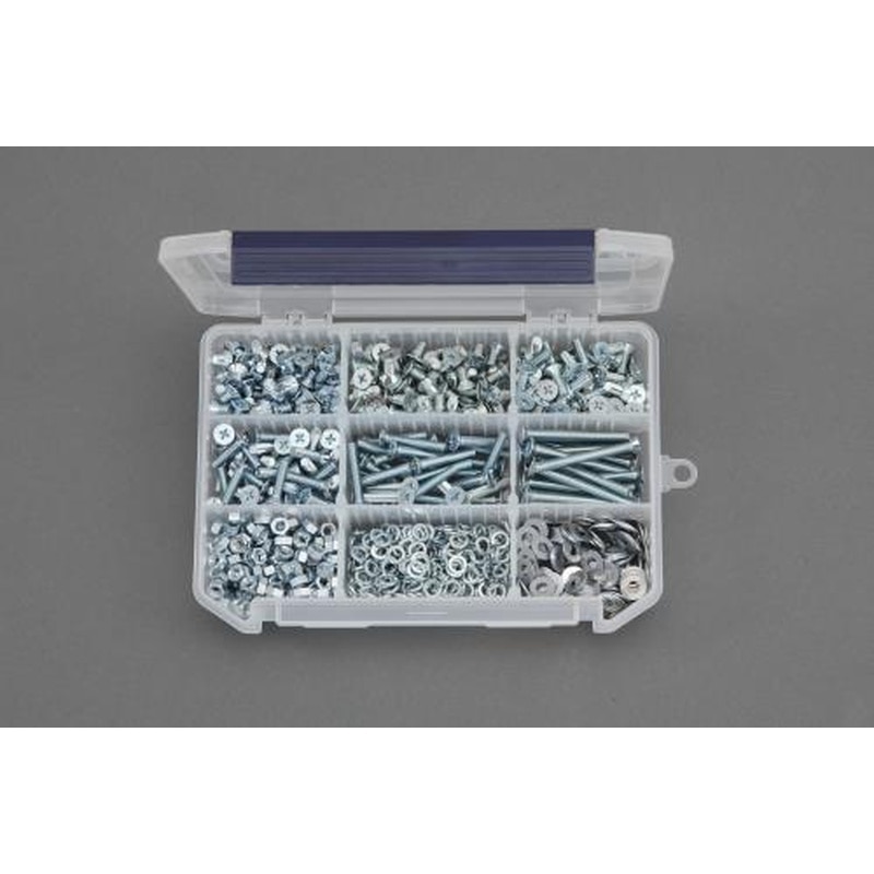 エスコ EA949AF-37 M5皿頭小ねじ・ナット・ワッシャーセット(ユニクロメッキ) 1個(ご注文単位1個)【直送品】