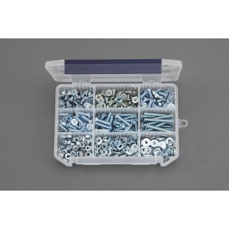 エスコ EA949AF-38 M6皿頭小ねじ・ナット・ワッシャーセット(ユニクロメッキ) 1個(ご注文単位1個)【直送品】