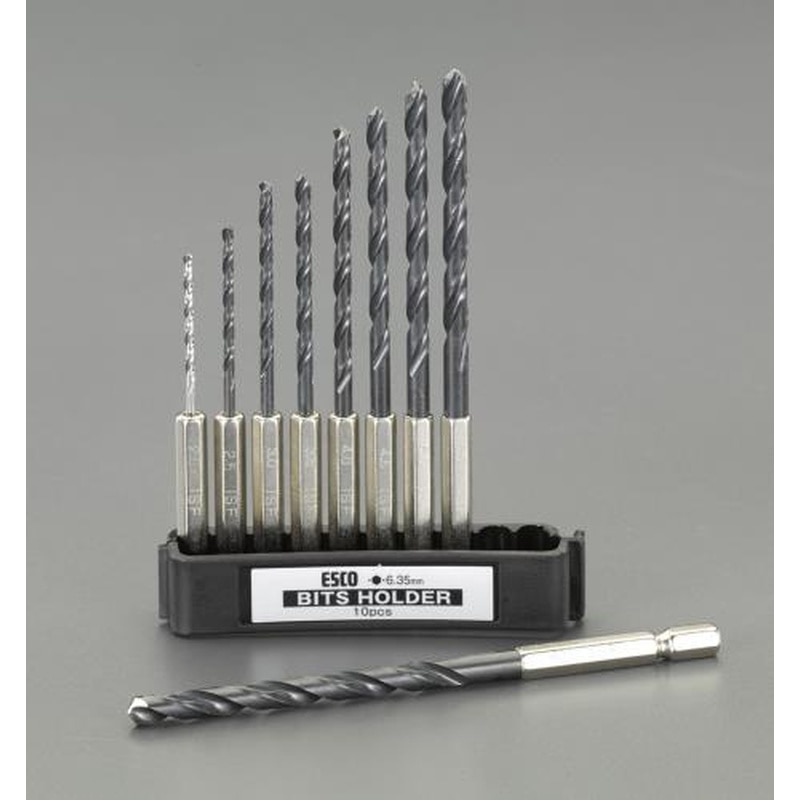 エスコ EA824BH 2.0-6.0mm/9本組六角軸ドリル(HSS) 1個（ご注文単位1個）【直送品】