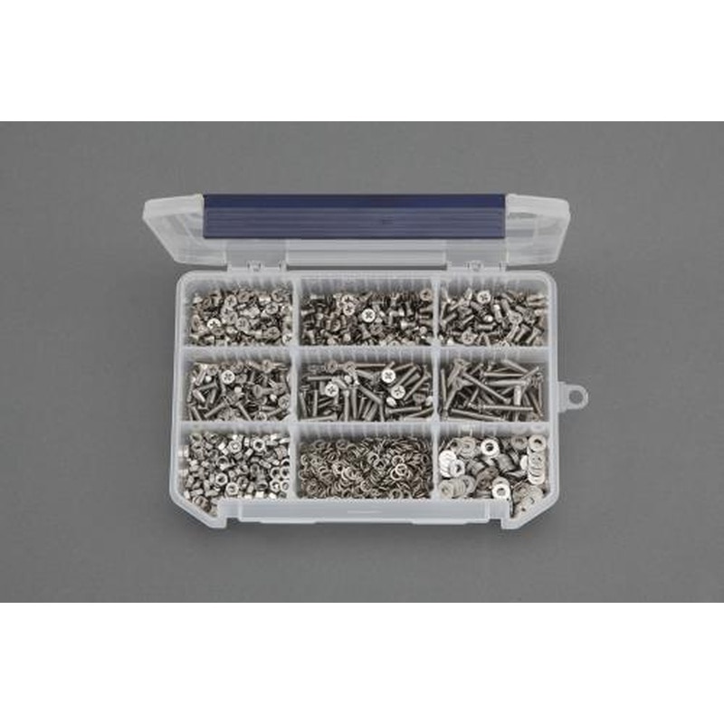 エスコ EA949AD-111 M4皿頭小ねじ・ナット・ワッシャーセット(ステンレス) 1個(ご注文単位1個)【直送品】