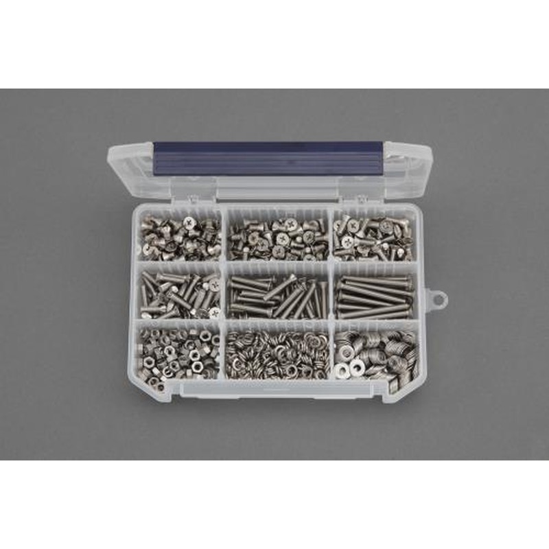 エスコ EA949AD-112 M5皿頭小ねじ・ナット・ワッシャーセット(ステンレス) 1個(ご注文単位1個)【直送品】