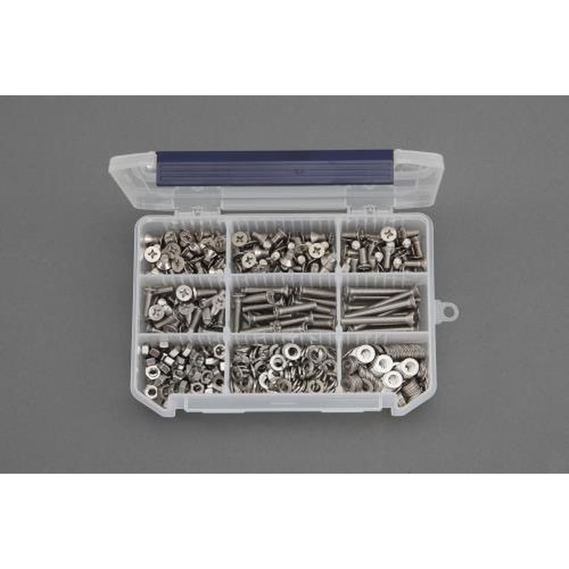 エスコ EA949AD-113 M6皿頭小ねじ・ナット・ワッシャーセット(ステンレス) 1個(ご注文単位1個)【直送品】