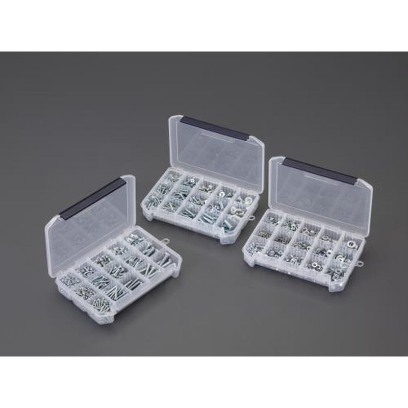 エスコ EA949AF-20 M3-M8鍋皿頭小ねじ・ワッシャー・ナットセット(ユニクロ) 1個(ご注文単位1個)【直送品】