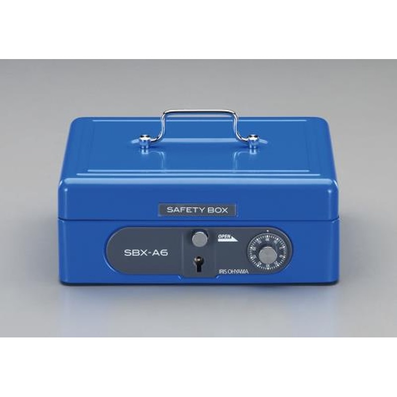 エスコ EA961KA-33A 195x155x85mm手提げ金庫(ブルー) 1個（ご注文単位1個）【直送品】