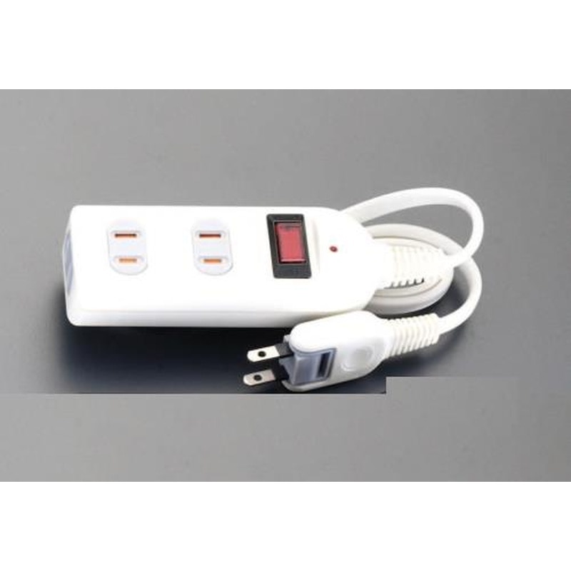 エスコ EA815GL-74AA AC125V/15Ax5mタップ(3口・集中スイッチ付/白) 1個（ご注文単位1個）【直送品】