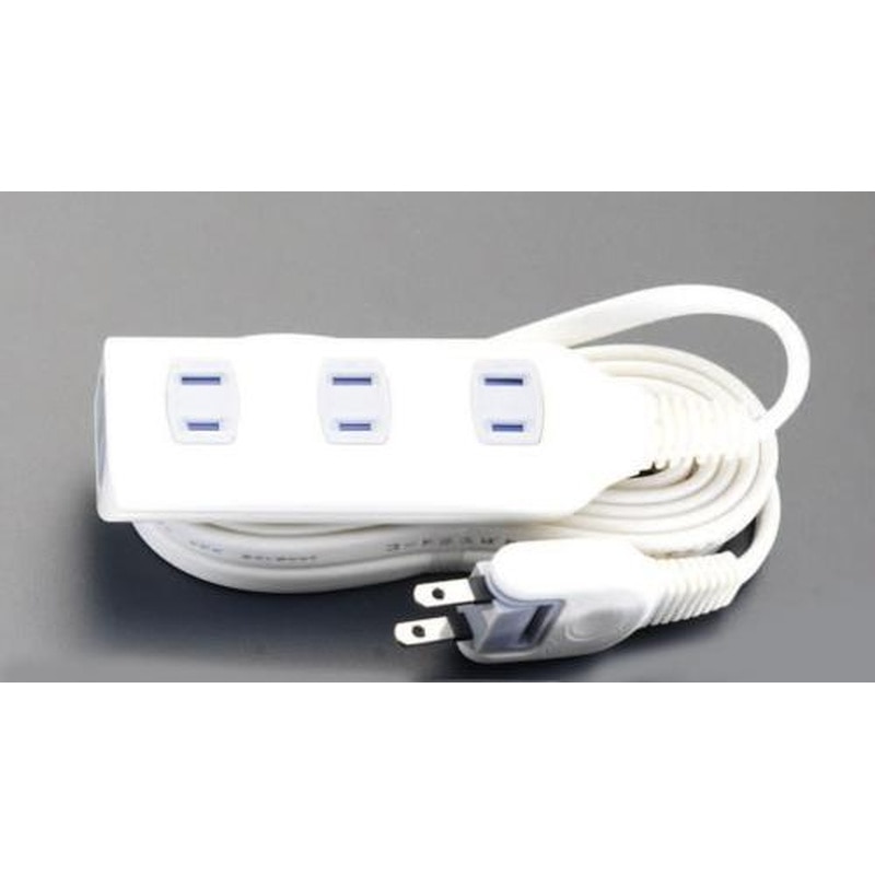 エスコ EA815GL-82AA AC125V/15Ax5mタップ(4口/白) 1個（ご注文単位1個）【直送品】