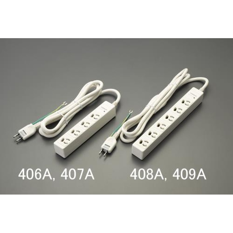 エスコ EA815GL-409A AC125V/15Ax5m/6口タップ(抜け止め・雷サージ) 1個（ご注文単位1個）【直送品】