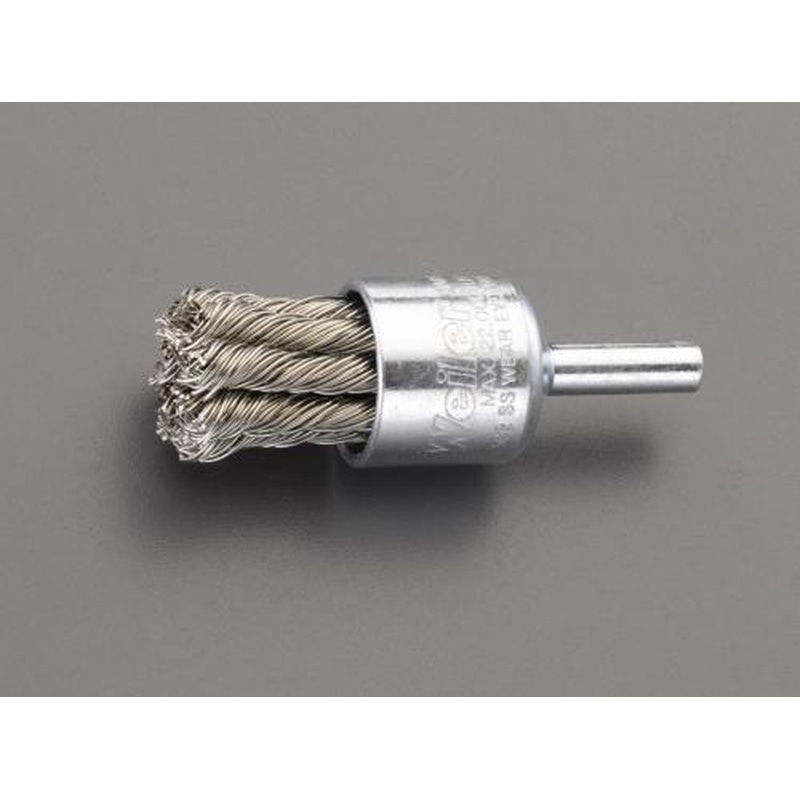 エスコ EA819BV-61C 19mm/6.4mm軸エンド型軸付ブラシ(ステンレス製) 1個（ご注文単位1個）【直送品】