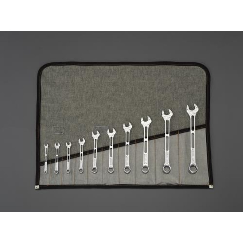 エスコ EA614AA-100A 10本組/5.5-24mm片目片口スパナ 1個（ご注文単位1個）【直送品】