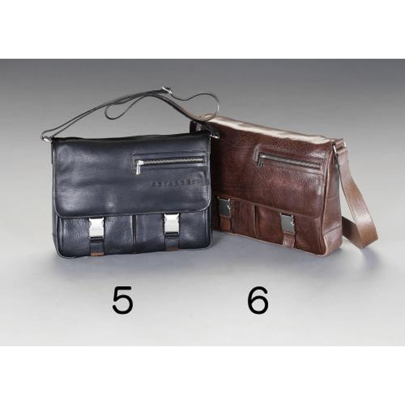 エスコ EA927TC-5 360x80x260mmショルダーバッグ(本製製/ブラック) 1個（ご注文単位1個）【直送品】