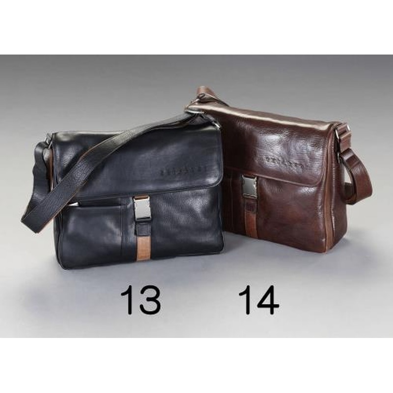 エスコ EA927TC-13 370x100x280mmショルダーバッグ(本製製/ブラック) 1個（ご注文単位1個）【直送品】