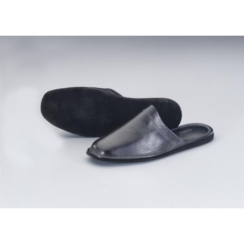 エスコ EA927TS-1[M]スリッパ(本革製/ブラック) 1個（ご注文単位1個）【直送品】
